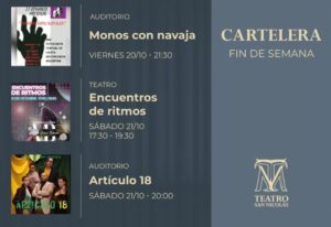 teatro san nicolás cartelera para el fin de semana