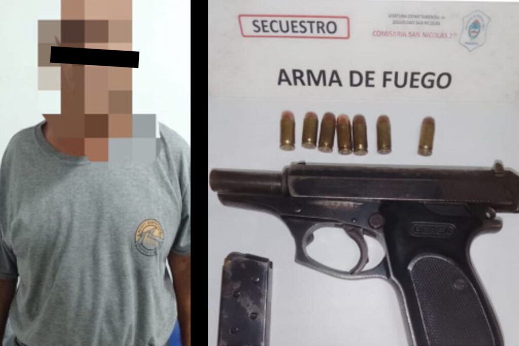 detenido con un arma de fuego en san nicolas