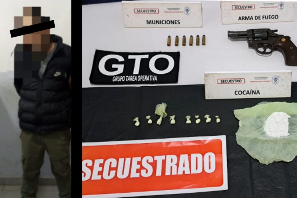 secuestro de drogas y arma en san nicolas