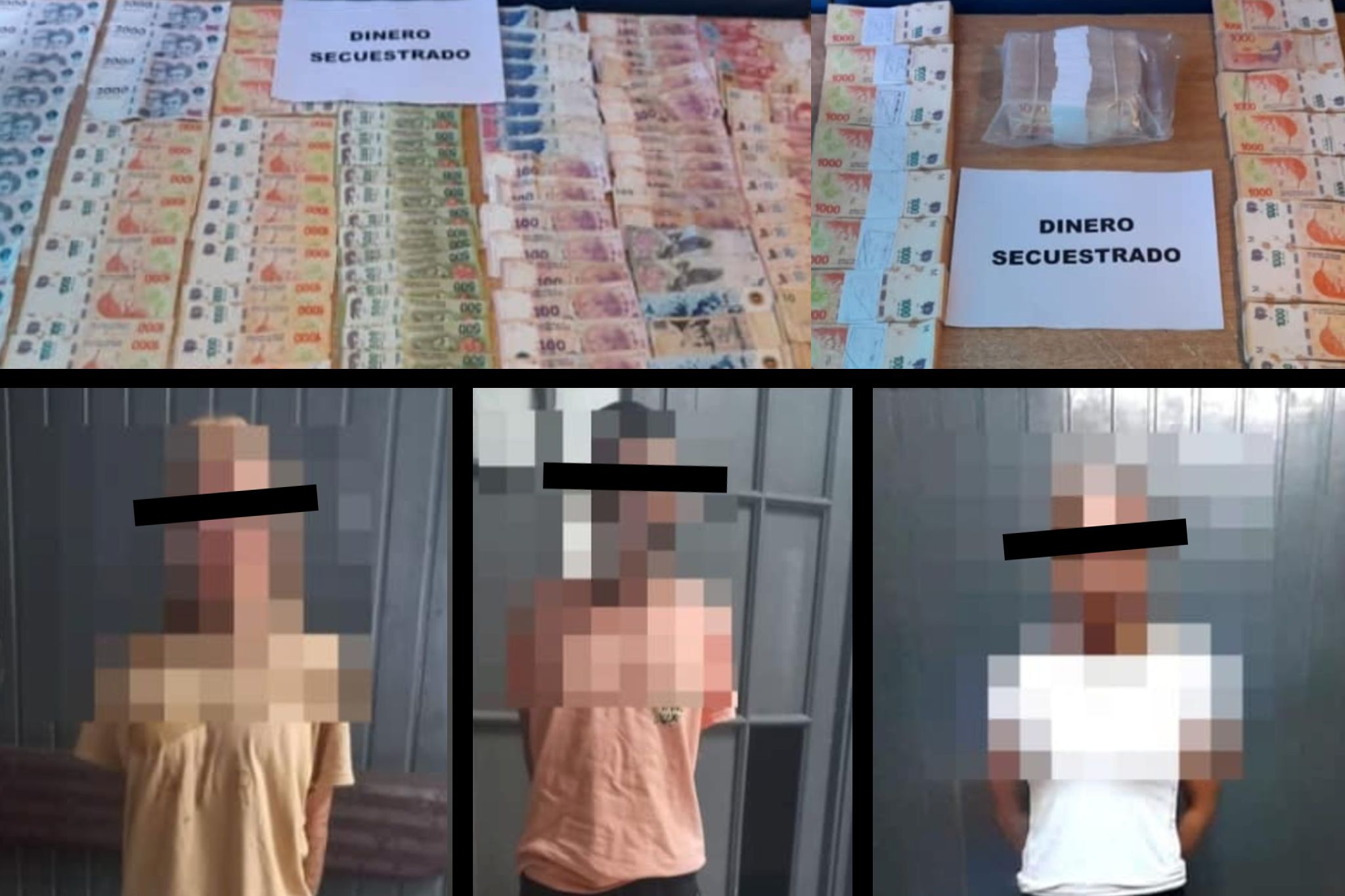 delincuentes detenidos con dinero en efectivo