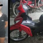 mujer con moto robada
