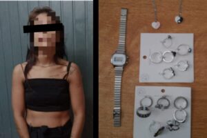 mujer detenida por robar joyería en el local de todo moda de san nicolas