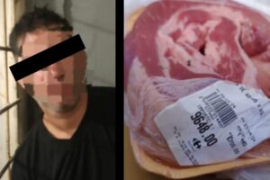 detenido por robar carne en el supermercado carrefour de san nicolas