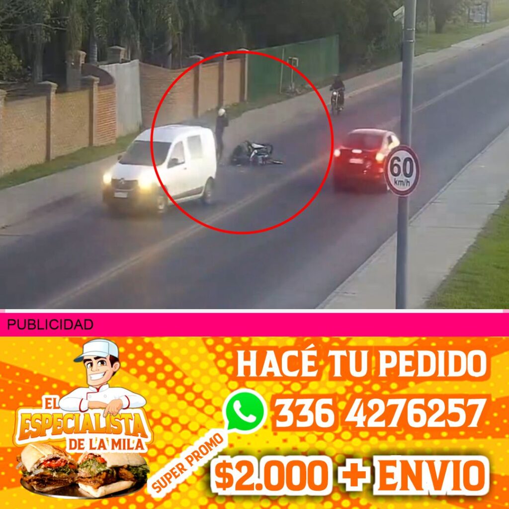 moto choca a camioneta en san nicolas