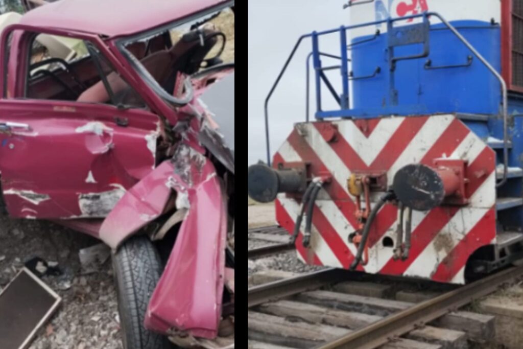 camioneta arrollada por un tren en san nicolas