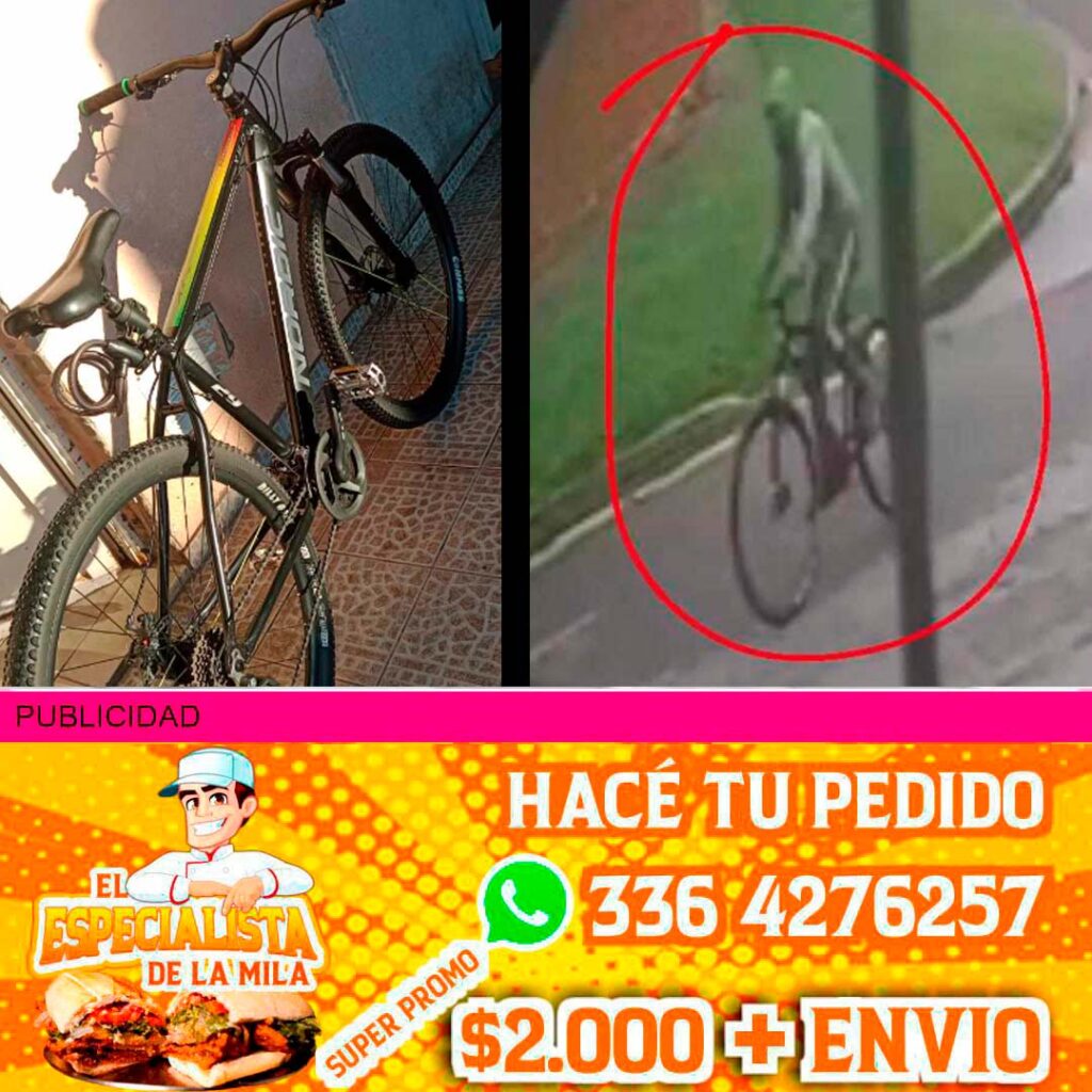 recompensa por el paradero de una bicicleta robada en san nicolas