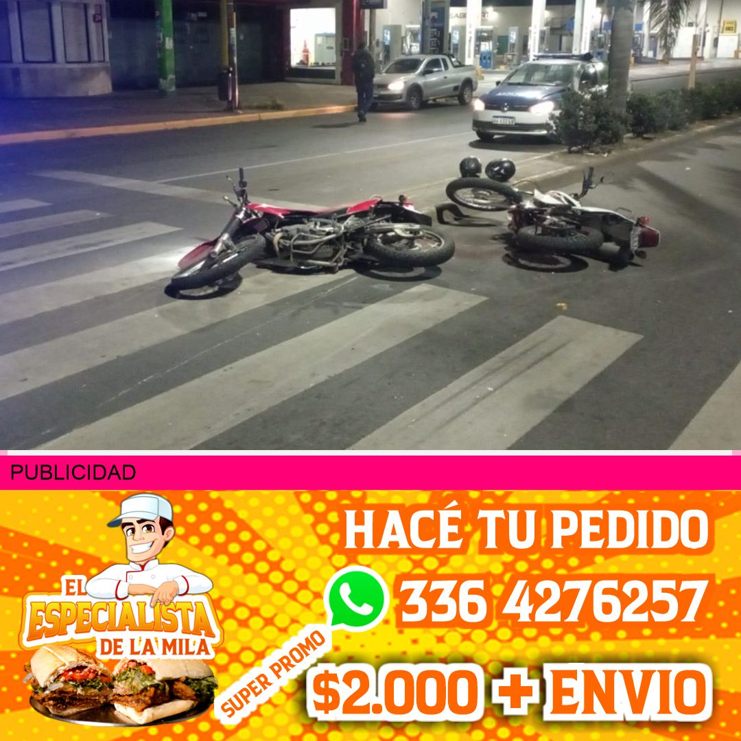 choque entre dos motos en san nicolas