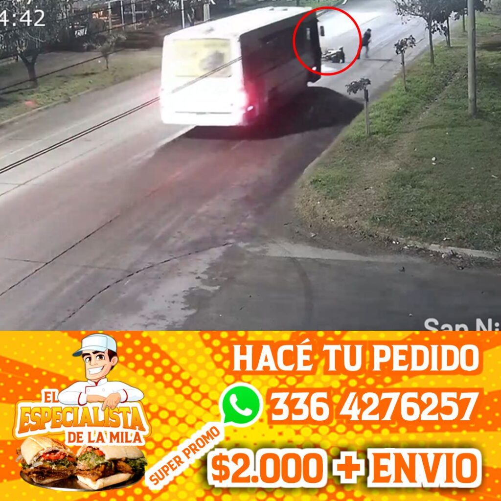 accidente de transito captado por las cámaras de monitoreo de san Nicolás
