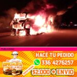 incendio de colectivo en la ruta 9