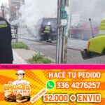 incendio de automóvil en pleno centro de san Nicolás