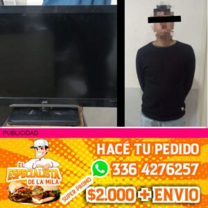 fue detenido con un televisor robado