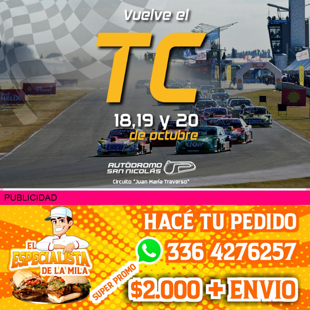 tc en el autódromo de san Nicolás