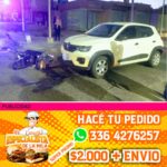 FUERTE IMPACTO ENTRE UN AUTOMÓVIL Y UNA MOTOCICLETA EN SAN NICOLÁS