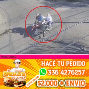 choque entre un motocicleta y un bicicleta en san nicolas