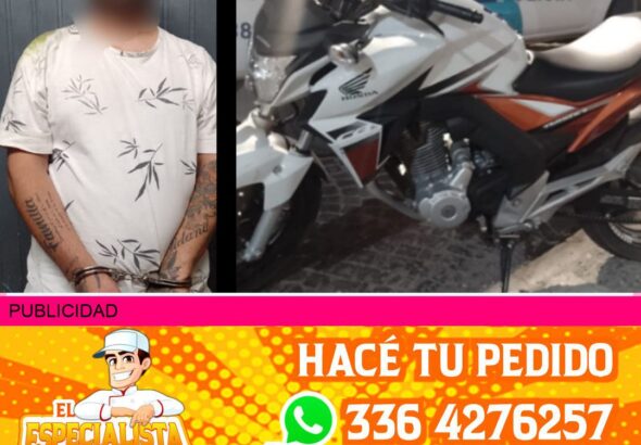 moto robada recuperada en san nicolas