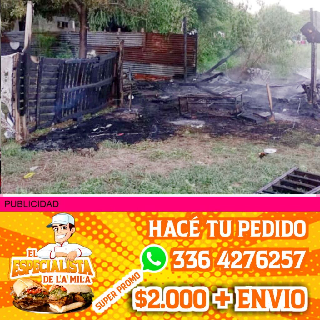 incendio de una vivienda precaria en san nicolas