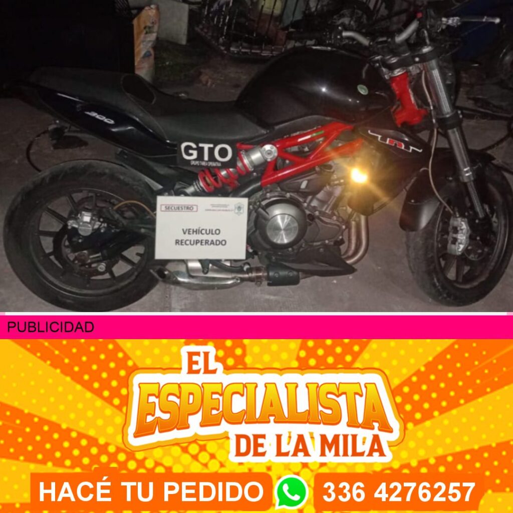 En un exitoso operativo realizado este miércoles 22 de enero, efectivos del Grupo de Tareas Operativas (GTO) de la Comisaría Segunda de San Nicolás lograron recuperar una motocicleta robada en el barrio Somisa.