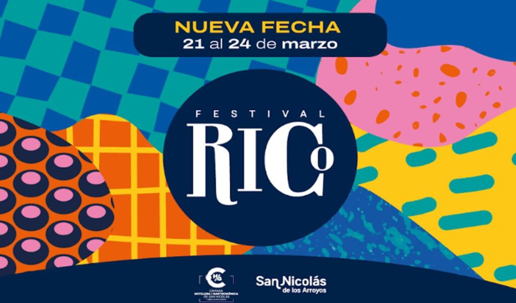 Tras la suspensión por condiciones climáticas adversas, la 8º edición del Festival RICO ya tiene nueva fecha. Desde la Municipalidad de San Nicolás confirmaron que el evento gastronómico se llevará a cabo del 21 al 24 de marzo en el Empedrado de la Costanera, donde contará con más de 50 puestos gastronómicos y una variada propuesta de shows en vivo durante cuatro días consecutivos.