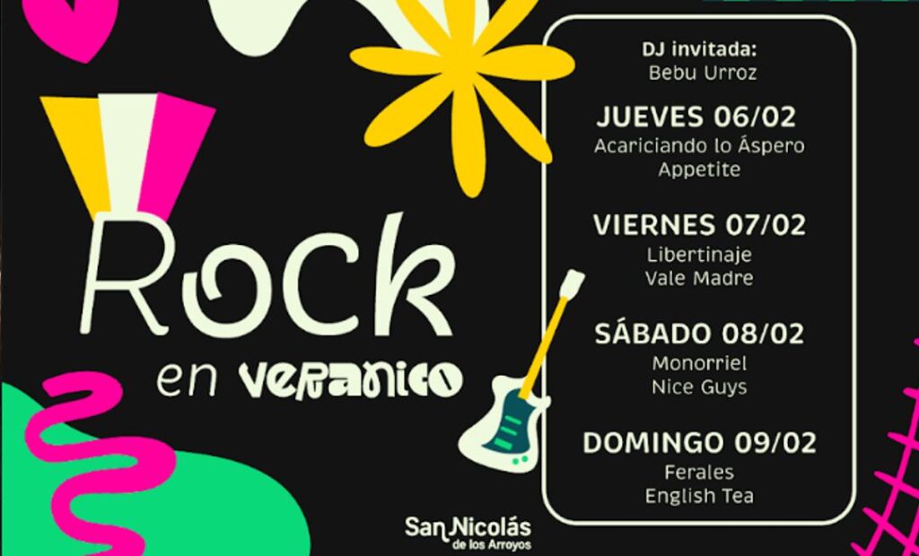 El ciclo de verano Veranico, organizado por la Municipalidad de San Nicolás, continúa brindando noches inolvidables en la Laguna Descubrí. Tras un exitoso primer fin de semana, en el que miles de nicoleños y turistas disfrutaron de shows en vivo al aire libre, se viene una nueva edición con cuatro noches a puro rock.