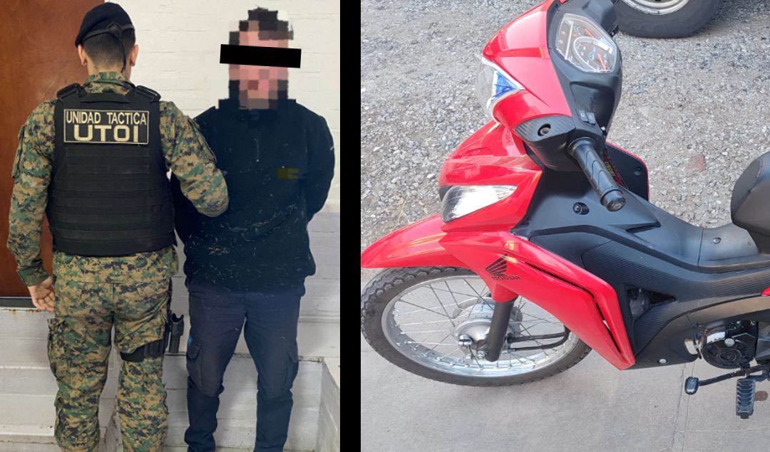 En un operativo llevado a cabo por personal de la UTOI, se logró la detención de un motociclista que intentó escapar de un control vehicular. El hecho se desarrolló tras una persecución controlada que culminó con la interceptación del motovehículo en cuestión, una Honda Wave S110 CC de color rojo, sin dominio colocado.