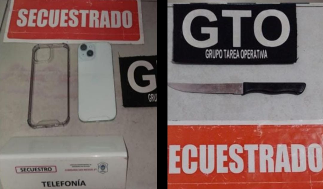 Un adolescente de 15 años fue aprehendido este lunes tras ser acusado de robar un teléfono celular a otro menor de 12 años utilizando un arma blanca como medio de intimidación. El hecho ocurrió en inmediaciones de Maipú y Menéndez, en la ciudad de San Nicolás.