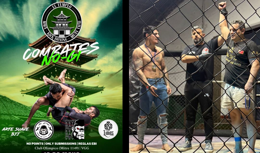 El equipo de peleadores nicoleños tuvo una destacada participación en el prestigioso evento de combate denominado "El Templo", llevado a cabo el pasado sábado en la ciudad de Rosario. La comitiva estuvo integrada por Gabriel Soulé, en la modalidad profesional de Sumisión; Franco Tombolesi, en MMA Amateur; y Andrés Taboada junto a Ignacio Behrens en la modalidad de Jiu-Jitsu Sumisión No-Gi.