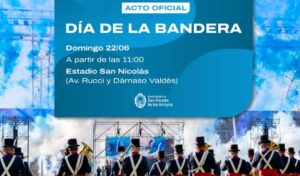 El próximo domingo 22 de junio a las 11:00, la ciudad de San Nicolás se vestirá de celeste y blanco para conmemorar un nuevo aniversario del paso a la inmortalidad del General Manuel Belgrano. El acto oficial tendrá lugar en el Estadio San Nicolás, con una emotiva ceremonia que incluirá la tradicional promesa de lealtad a la bandera por parte de alumnos de 4º año de escuelas primarias públicas y privadas, y el juramento de los soldados del Ejército Argentino.