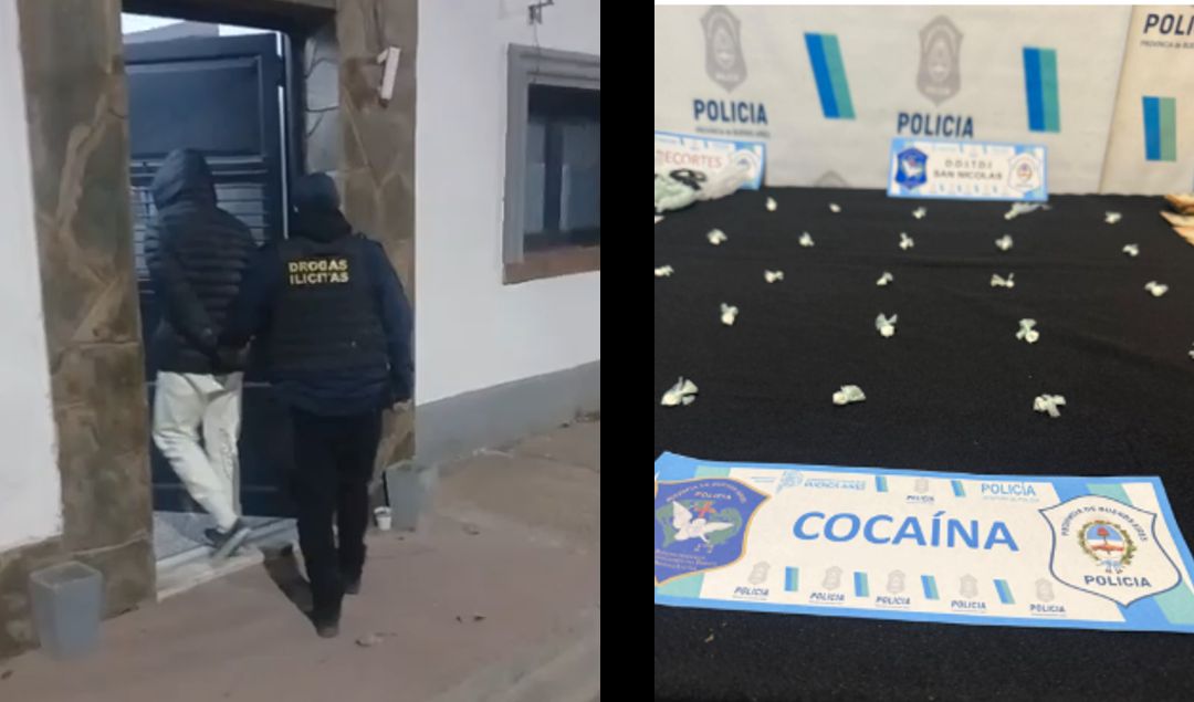 En un nuevo operativo contra el narcotráfico, efectivos de la Delegación Departamental de Investigaciones del Tráfico de Drogas Ilícitas de San Nicolás lograron detener a Agustín Fleita, de 22 años, un sujeto ampliamente conocido en la zona por su participación en la venta de estupefacientes. El allanamiento se realizó en su domicilio ubicado en inmediaciones de las calles Esquiú y León Guruciaga.