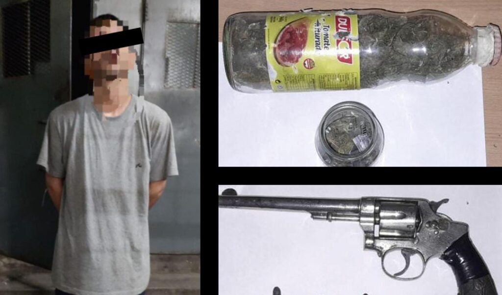 Un sujeto de 25 años fue detenido tras un allanamiento realizado en su domicilio de calle España al 1700, donde fue sorprendido en posesión de un arma de fuego de grueso calibre y marihuana. La operación se llevó a cabo en el marco de una investigación por un robo ocurrido días.