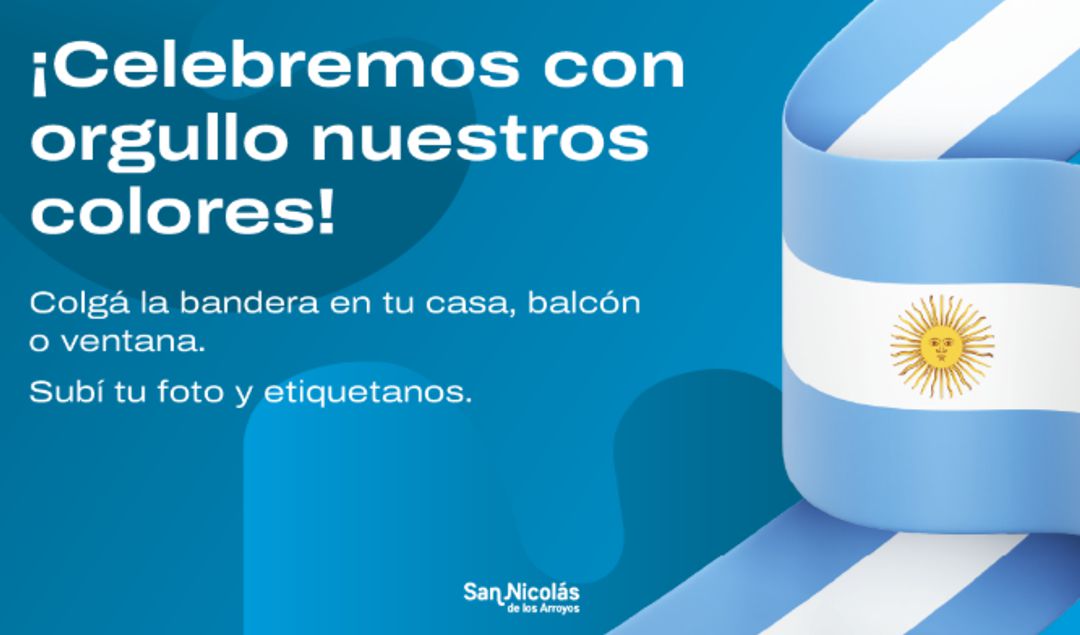 Con motivo de la conmemoración del Día de la Bandera, la Municipalidad de San Nicolás lanzó una convocatoria para que todos los vecinos embanderen la ciudad en los días previos al 20 de junio. La iniciativa busca rendir homenaje a los símbolos patrios y fomentar el espíritu de unidad y orgullo nacional.