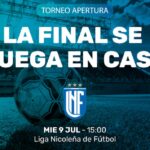 El próximo miércoles 9 de julio a las 15:00, el Estadio San Nicolás albergará la gran final del Torneo Apertura de la Liga Nicoleña de Fútbol, en una jornada que promete ser una verdadera fiesta del deporte local. El certamen, que lleva el nombre de “Oscar Tito Baquela”, definirá al campeón entre los dos equipos que logren avanzar tras las semifinales del fin de semana.
