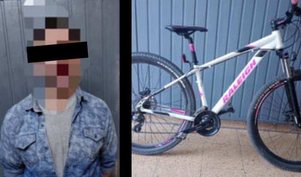 En la jornada del 12 de septiembre, personal policial que realizaba recorridas preventivas en la zona de Avenida Savio al 180 procedió a la aprehensión de un hombre de 37 años, quien se desplazaba en una bicicleta de la cual no pudo justificar su procedencia.