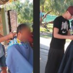 Los jóvenes peluqueros Román Almirón y Tomás López realizaron un gesto solidario al cortar el pelo de manera gratuita a un grupo de muchachos que se encuentran en rehabilitación en el centro que funciona en el predio de las Carmelitas Descalzas, sobre calle Olleros al 600.