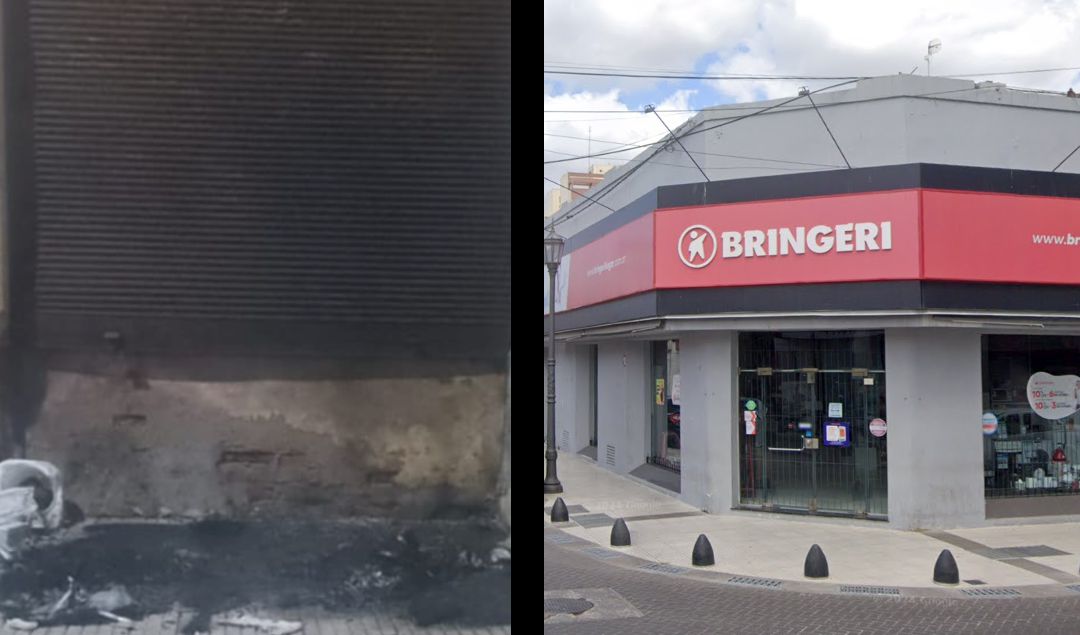 Momentos de gran tensión se vivieron en la madrugada del domingo en pleno centro de San Nicolás, cuando dos individuos intentaron prender fuego el portón de acceso al depósito de la reconocida casa de artículos para el hogar Bringeri, ubicada en la esquina de Mitre y San Martín. Gracias a la rápida intervención policial y del cuerpo de Bomberos, el incendio fue controlado a tiempo, evitando daños mayores.