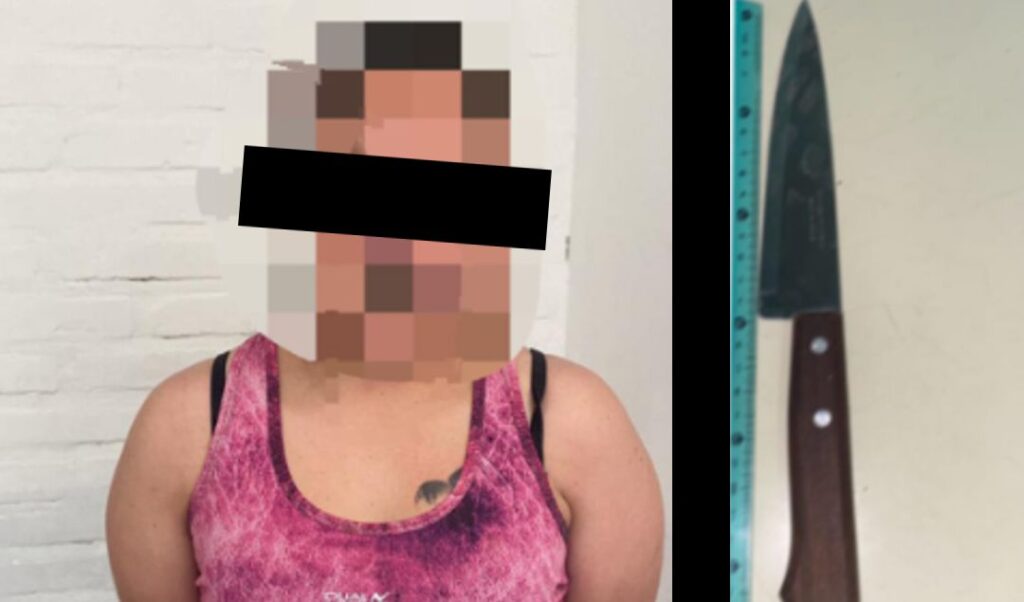 El incidente ocurrió en avenida Viale al 50, donde efectivos del Comando de Patrullas acudieron rápidamente tras recibir un llamado de emergencia que alertaba sobre una pelea de pareja con un arma blanca involucrada. Al llegar al lugar, los uniformados lograron controlar la situación y reducir a la agresora, evitando que el conflicto pasara a mayores.