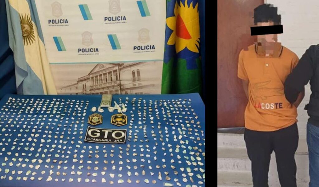 En un operativo desarrollado por personal de la Comisaría Tercera de San Nicolás, fue desbaratado un importante punto de venta de drogas al menudeo, logrando la aprehensión de un joven de 23 años y el secuestro de una gran cantidad de cocaína lista para su comercialización.