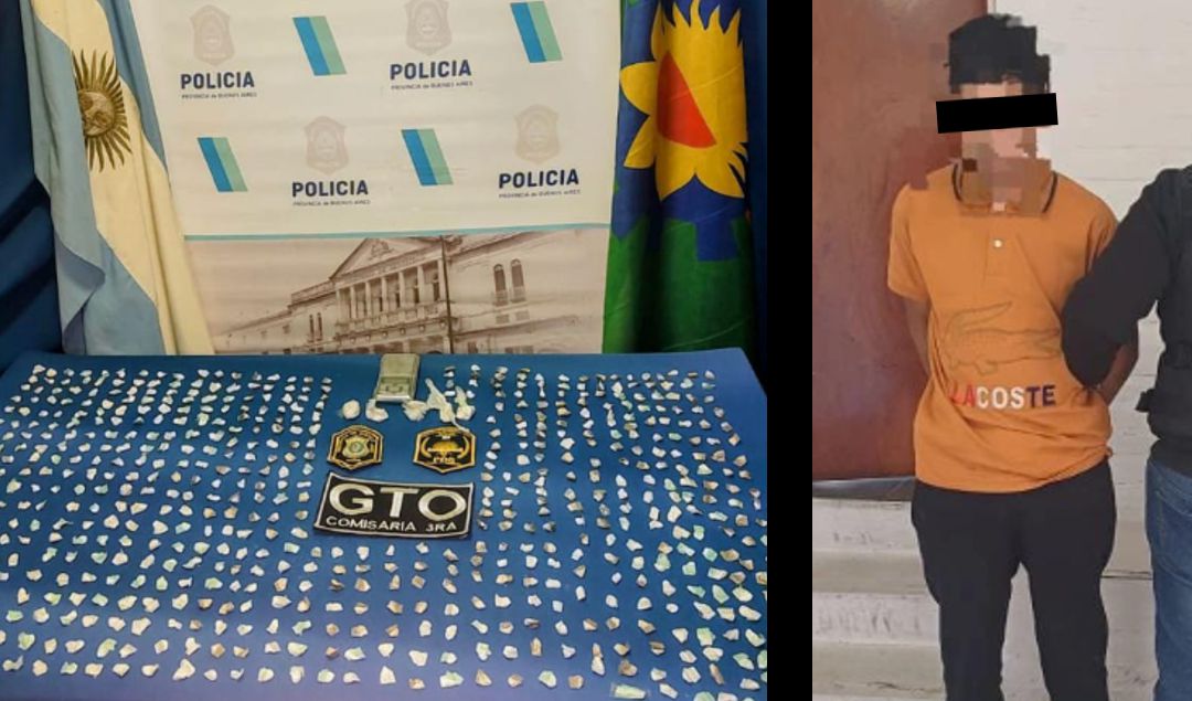 En un operativo desarrollado por personal de la Comisaría Tercera de San Nicolás, fue desbaratado un importante punto de venta de drogas al menudeo, logrando la aprehensión de un joven de 23 años y el secuestro de una gran cantidad de cocaína lista para su comercialización.