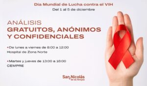 En el marco del Día Mundial de Lucha contra el VIH, que se conmemora cada 1 de diciembre, la Secretaría de Salud y Familia de la Municipalidad de San Nicolás anunció una serie de jornadas de testeo gratuito, confidencial y anónimo, destinadas a promover el diagnóstico temprano y fomentar la prevención.