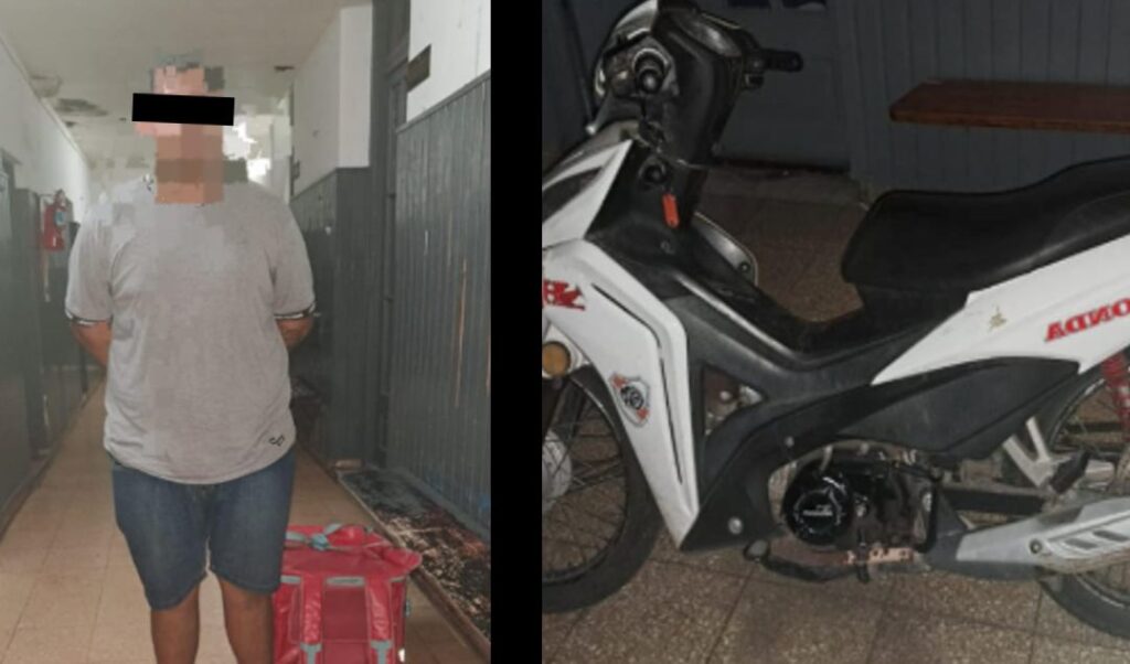 Un cadete de la aplicación Pedidos Ya fue detenido este sábado mientras realizaba entregas a bordo de una motocicleta que tenía pedido de secuestro vigente. El procedimiento estuvo a cargo del personal de la Policía Local en la intersección de Av. Morteo y Pellegrini.