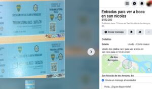 A pocas horas de iniciada la venta oficial de entradas para el partido de Boca Juniors en San Nicolás, ya comenzó a circular la reventa de tickets a través de distintas plataformas digitales, generando malestar entre los hinchas que no lograron conseguir su lugar de manera formal.
