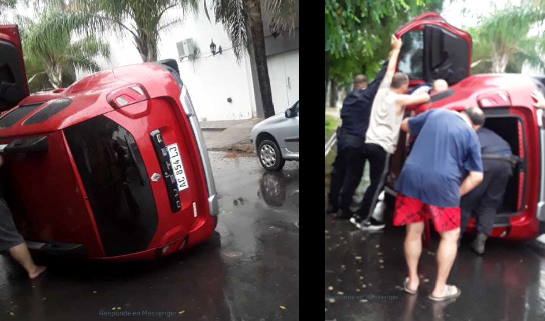 Un accidente de tránsito ocurrió hace instantes en San Nicolás, donde una camioneta protagonizó un vuelco en calle Lavalle al 900, por causas que aún se encuentran bajo investigación.