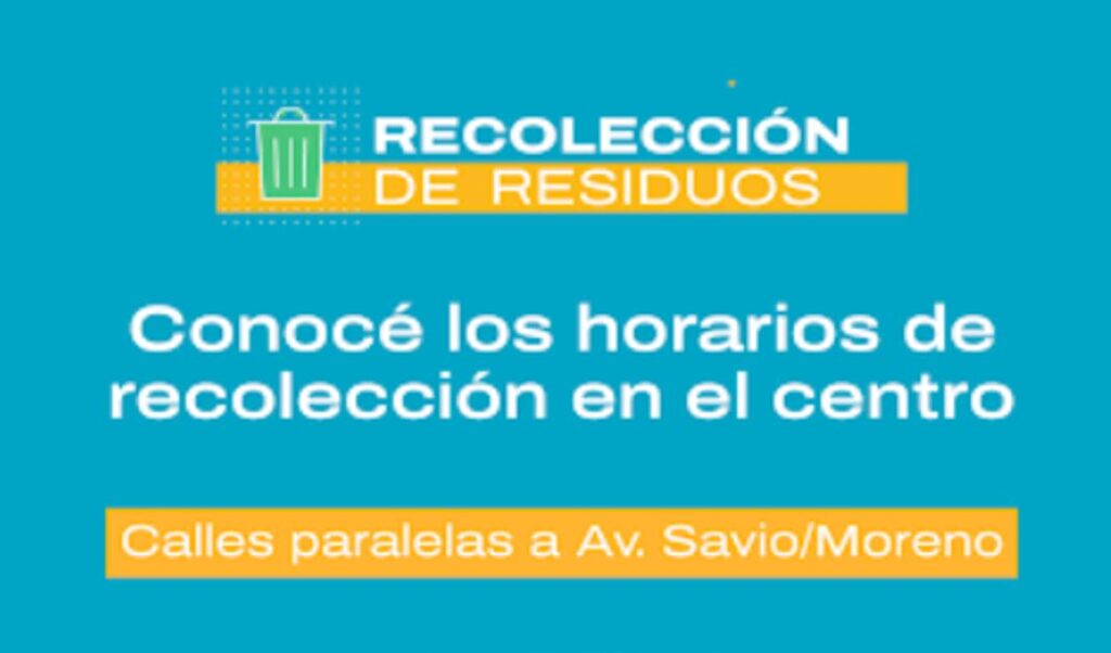 Con el objetivo de mantener la ciudad más limpia y ordenada, a partir de esta semana se implementarán modificaciones en el servicio de recolección de residuos en un amplio sector de San Nicolás. La medida alcanza a la zona comprendida entre las avenidas Falcón, Álvarez/Morteo, Alberdi y el río.