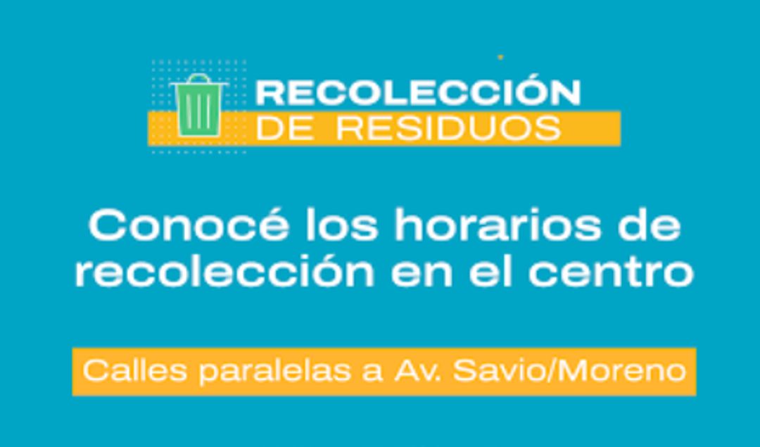 Con el objetivo de mantener la ciudad más limpia y ordenada, a partir de esta semana se implementarán modificaciones en el servicio de recolección de residuos en un amplio sector de San Nicolás. La medida alcanza a la zona comprendida entre las avenidas Falcón, Álvarez/Morteo, Alberdi y el río.
