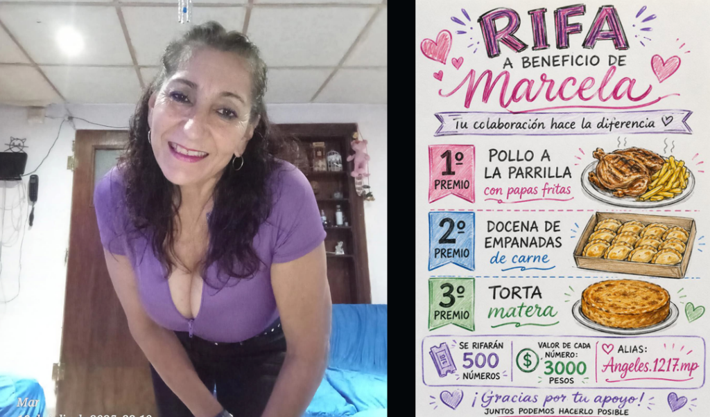 Amigos y vecinos de Marcela Bustamante lanzaron una campaña solidaria con el objetivo de ayudarla a afrontar el costoso tratamiento médico que atraviesa en su lucha contra el cáncer. A través de una rifa accesible y con importantes premios, buscan reunir fondos para acompañarla en este difícil momento.