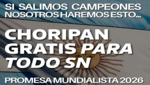 ¿Puede un comercio regalar choripanes a los más de 165.000 habitantes de San Nicolás o se expone a una denuncia por publicidad engañosa si no cumple? Esa es la pregunta que comenzó a circular entre los vecinos luego de que La Estación del Choripán prometiera públicamente entregar un choripán gratis a cada nicoleño si la Selección Argentina se consagra campeona. Tomando como referencia un valor de 3.000 pesos por unidad, el compromiso representaría un desembolso cercano a los 495 millones de pesos, una cifra que despertó dudas sobre la posibilidad real de cumplir con semejante promesa.
