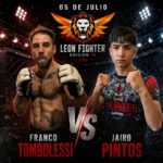 El peleador nicoleño Franco "El Lobo" Tombolesi tendrá un nuevo desafío este domingo 5 de julio, cuando se presente en una nueva edición del evento León Fighter para enfrentar a Jairo Pintos, representante de la reconocida academia Breakers MMA. El combate genera gran expectativa, ya que ambos llegan invictos y prometen protagonizar una de las peleas más atractivas de la noche.