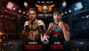 El peleador nicoleño Franco "El Lobo" Tombolesi tendrá un nuevo desafío este domingo 5 de julio, cuando se presente en una nueva edición del evento León Fighter para enfrentar a Jairo Pintos, representante de la reconocida academia Breakers MMA. El combate genera gran expectativa, ya que ambos llegan invictos y prometen protagonizar una de las peleas más atractivas de la noche.