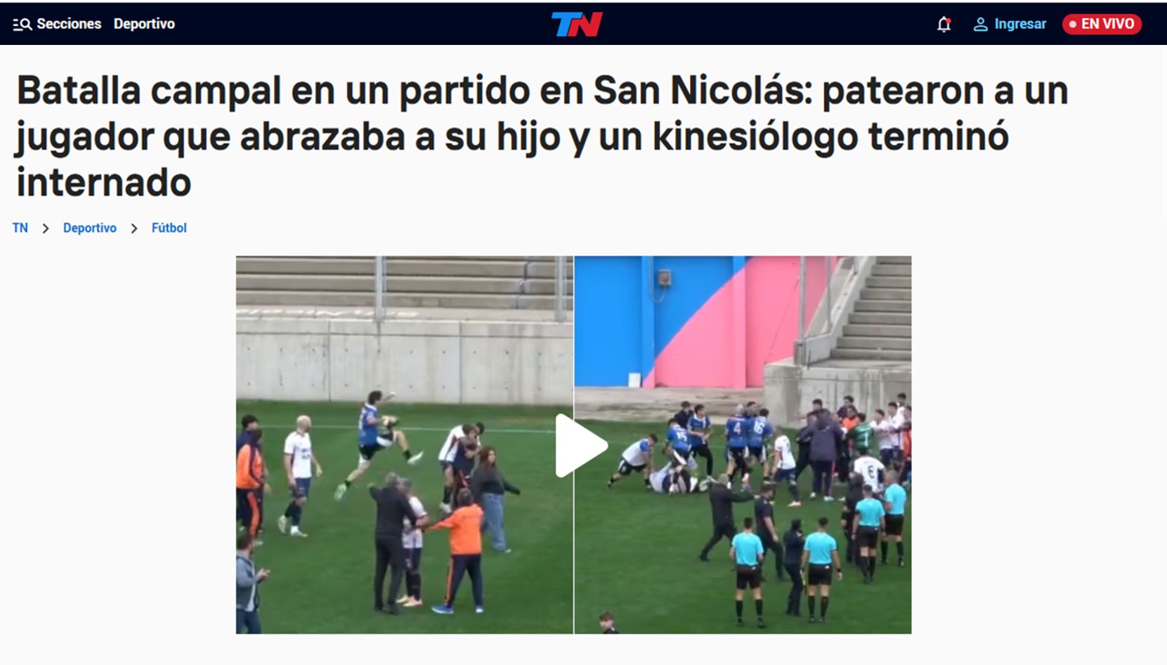 La final de la Liga Nicoleña de Fútbol, que consagró a Regatas como campeón tras vencer a La Emilia, quedó completamente opacada por una violenta batalla campal que recorrió los principales medios del país y convirtió a San Nicolás en tendencia nacional.
